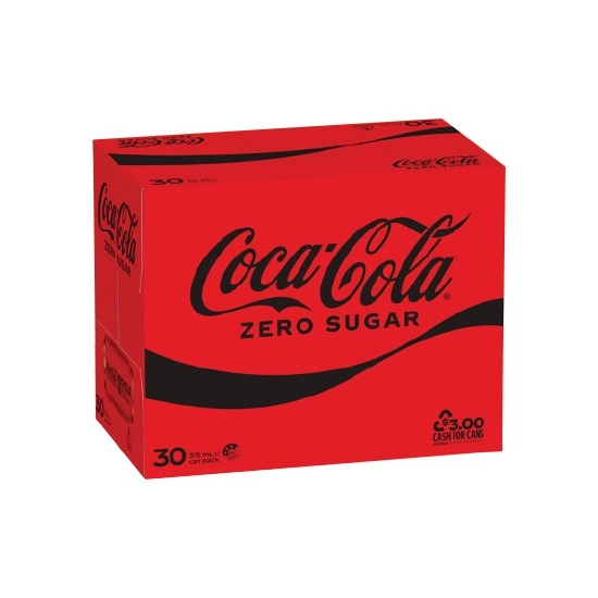 Coca-Cola Classic, Diet or Zero Sugar Soft Drink Varieties 30 x 375ml