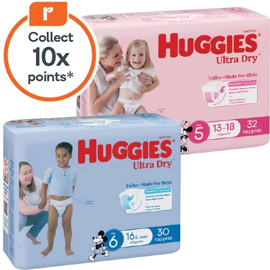 Huggies Ultra Dry Nappies Pk 30-54