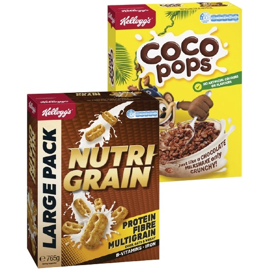 Kellogg’s Nutri-Grain 765g or Coco Pops 650g