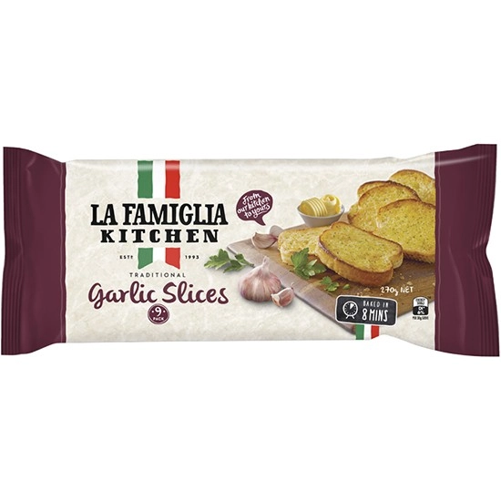 La Famiglia Garlic Slices 270g – From the Fridge