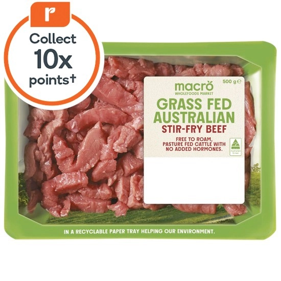 Macro Australian Grass Fed Beef Stir-Fry 500g – From the Meat Dept