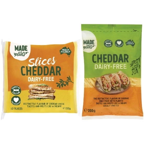 Made with Plants Dairy Free Cheddar Shred & Slices 200g