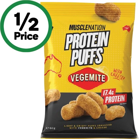 Muscle Nation Vegemite Protein Puffs 60g~