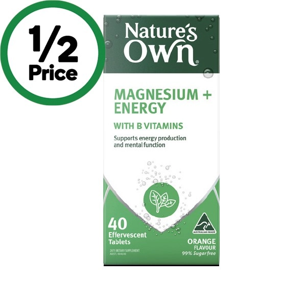 Nature’s Own Magnesium + Energy Effervescent Tablets Pk 40#