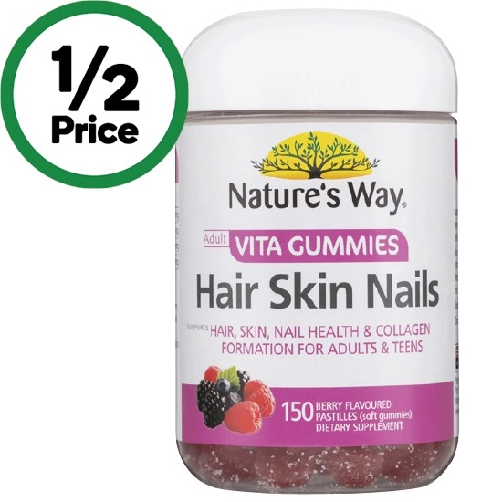 Nature’s Way Hair Skin Nails Adult Vita Gummies Pk 150~