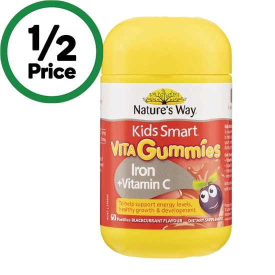 Nature’s Way Kids Smart Vita Gummies Iron + Vitamin C Pk 60~