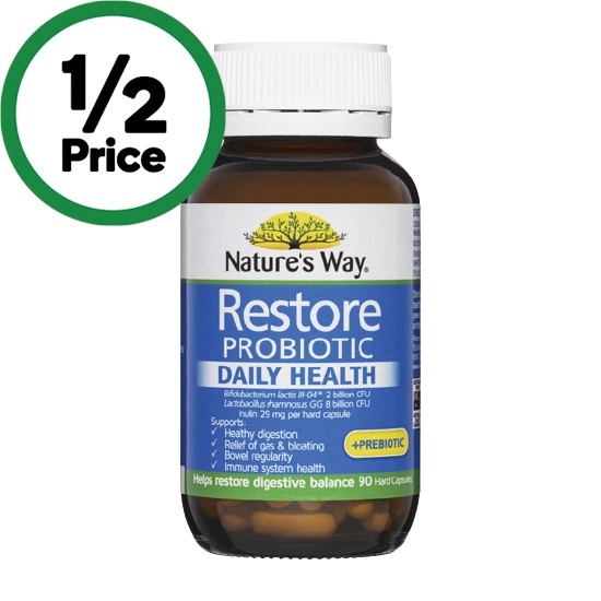 Nature’s Way Restore Probiotic +Prebiotic Capsules Pk 90~