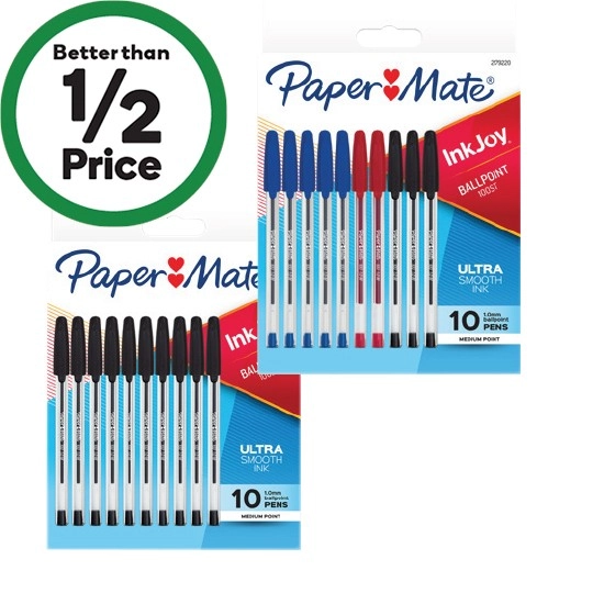 Paper Mate InkJoy 100ST Capped Ballpoint Pen Business Assorted Pk 10