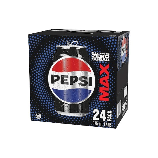 Pepsi Max, Mountain Dew, Solo Zero Sugar or Sunkist Zero Sugar Soft Drink Varieties 24 x 375ml