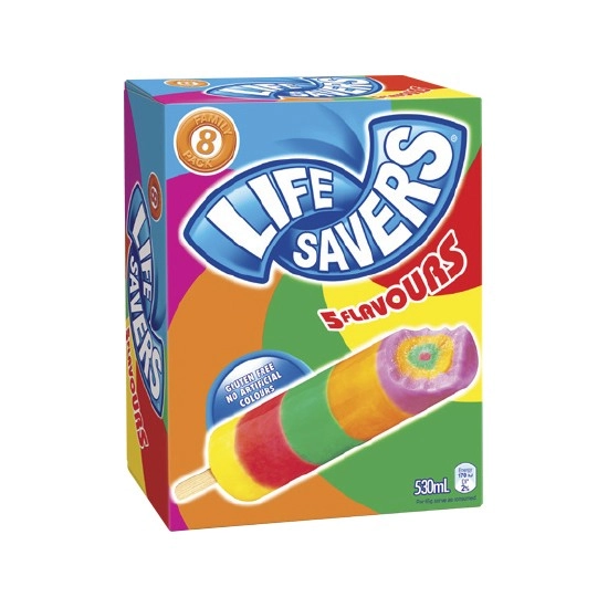 Peters Lifesavers Icy Poles 530ml Pk 8