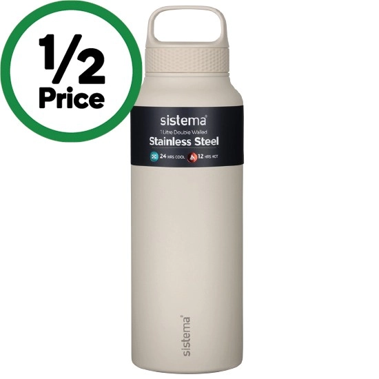 Sistema Stainless Steel Dual Wall Bottle 1 Litre