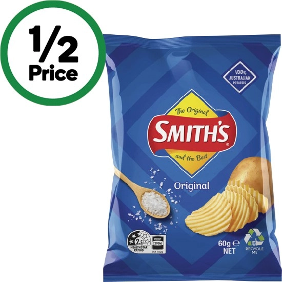 Smith’s Crinkle Cut Chips or Doritos 60g