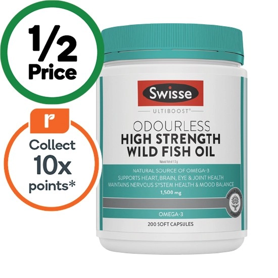 Swisse Ultiboost Odourless High Strength Wild Fish Oil Pk 200~