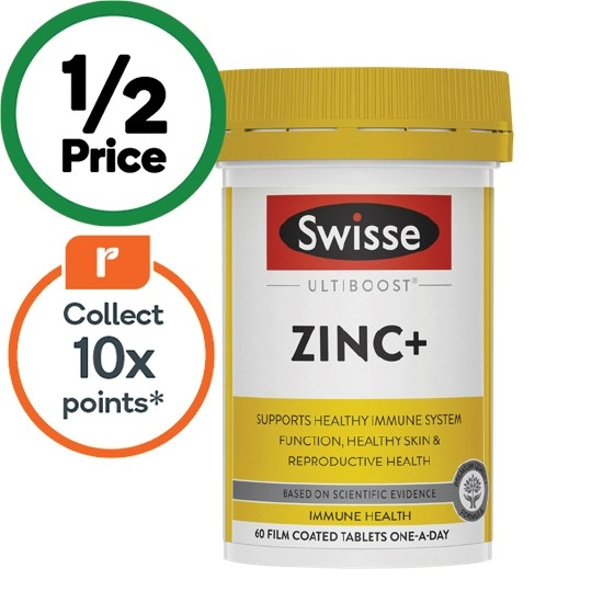 Swisse Ultiboost Zinc+ Tablets Pk 60~