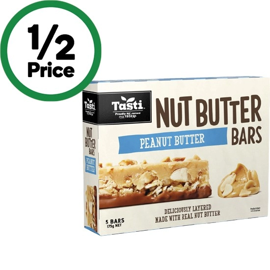 Tasti Nut Butter Bars Peanut Butter 175g Pk 5