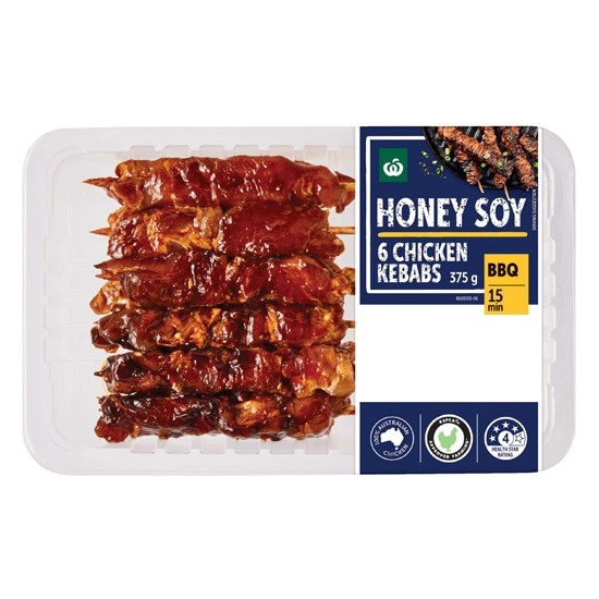 Woolworths Marinated RSPCA Approved Chicken Kebabs 375g Pk 6