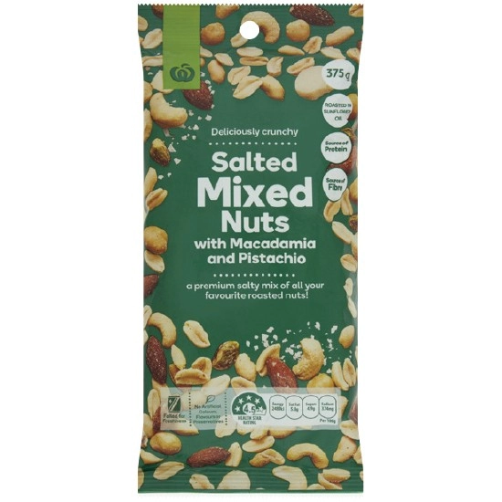 Woolworths Salted Mixed Nuts 375g