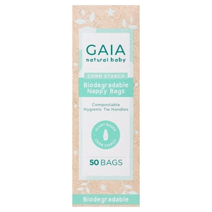 GAIA Natural Baby Biodegradable Nappy Bags 50 Pack