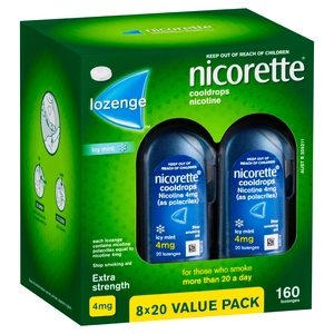 NICORETTE® Extra Strength Cooldrops Nicotine 4mg Icy Mint 160 Lozenges