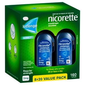 NICORETTE® Regular Strength Cooldrops Nicotine 2mg Icy Mint 160 Lozenges