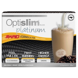 OPTISLIM VLCD Platinum Shake Creamy Coffee Flavour 21 x 25g