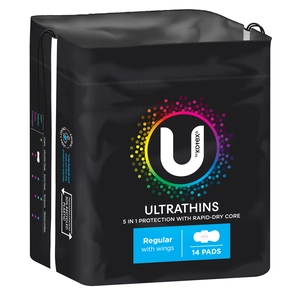 U By Kotex Regular Ultrathin Pads 14 Pack