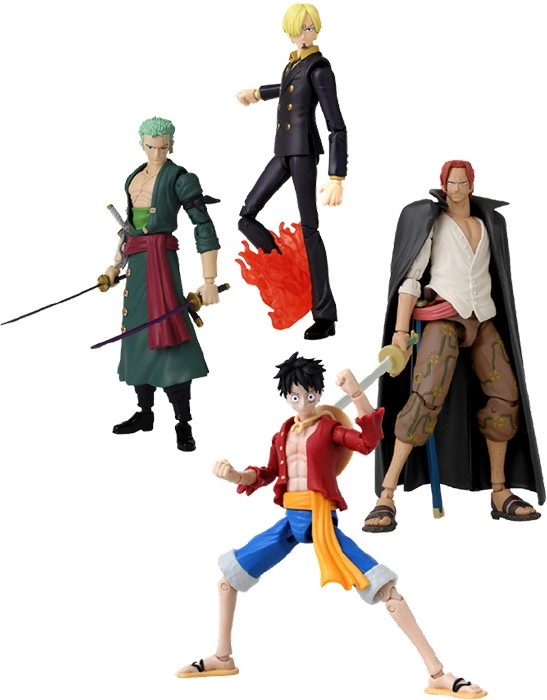 Anime Heroes One Piece - Assortment Roronoa Zoro, Monkey D Luffy Renewal Version, Sanji, Shanks