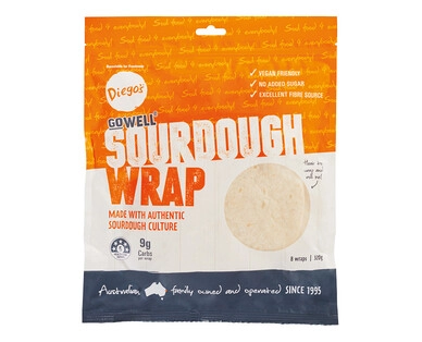 Diego's GoWell Sourdough Wraps 8pk/320g