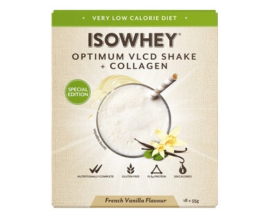 Isowhey Collagen Meal Replacement Shakes Sachets 18 x 55g