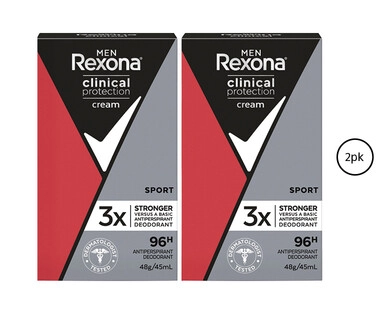 Rexona Clinical Protection Antiperspirant Deodorant 96 Hour 2 x 48g