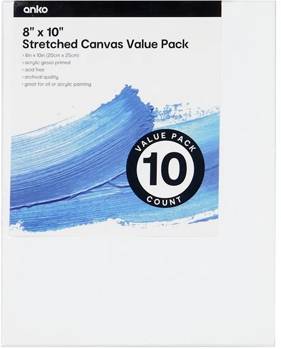 10 Piece 8in. x 10in. Stretched Canvas Value Pack