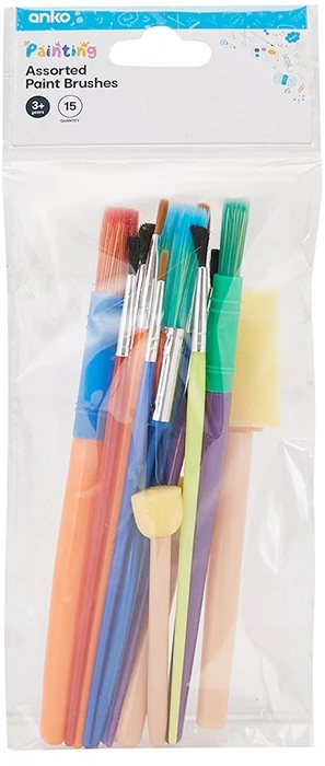 15 Pack Assorted Paint Brushes