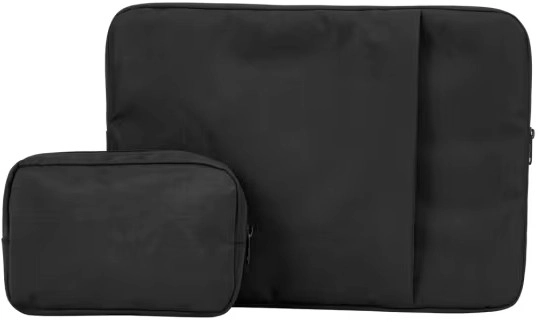 15in. Laptop Sleeve with Cable Case - Black