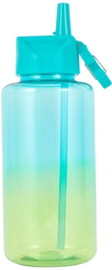 1L Ombre Green Cylinder Drink Bottle