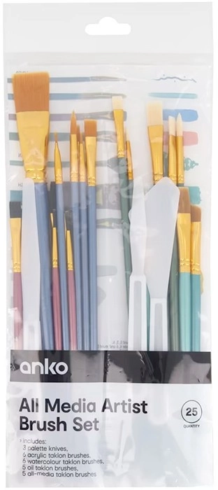 25 Pack All Media Artist Brush Set