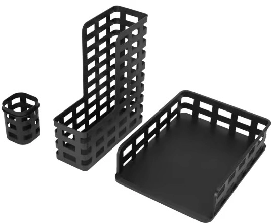 3 Piece Desk Set - Black