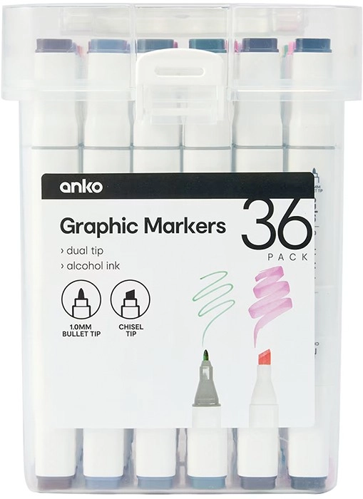 36 Pack Graphic Markers