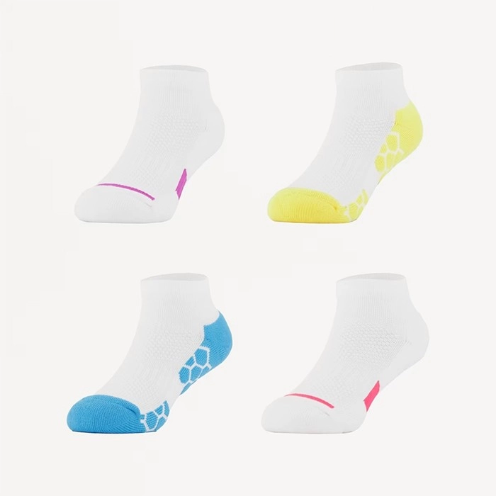 4 Pack Active Kids Performance Low Cut Sports Socks - Neon Sport