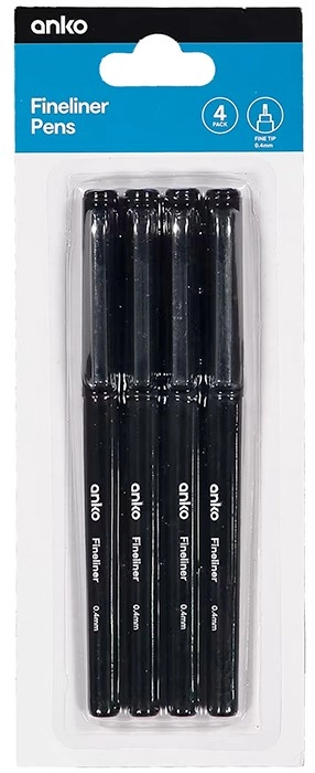 4 Pack Fineliner Pens