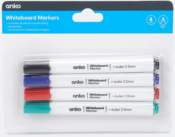 4 Pack Whiteboard Markers