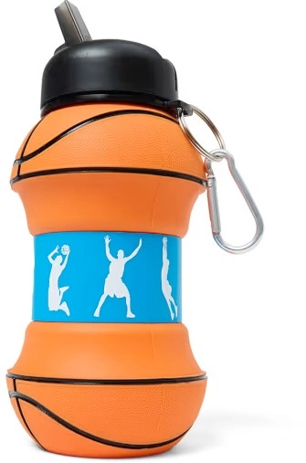 520ml Basketball Pop-Up Collapsible Drink Bottle