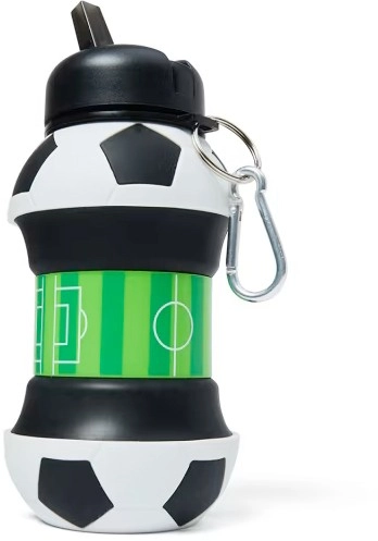 520ml Pop-Up Collapsible Drink Bottle - Soccer