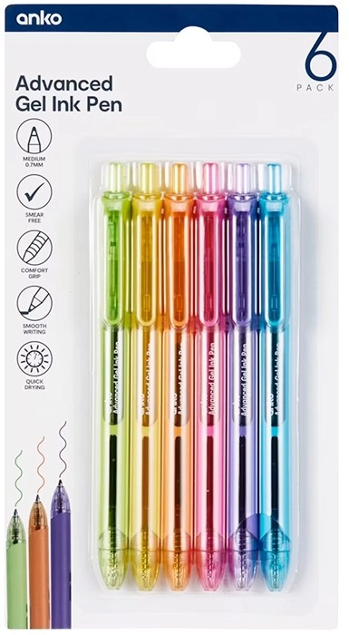 6 Pack Advanced Gel Ink Pens