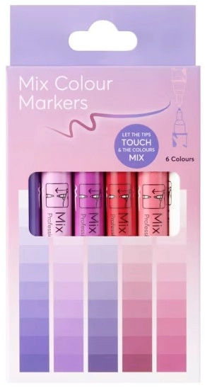 6 Pack Mix Colour Markers - Lilac