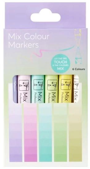 6 Pack Mix Colour Markers - Pastel