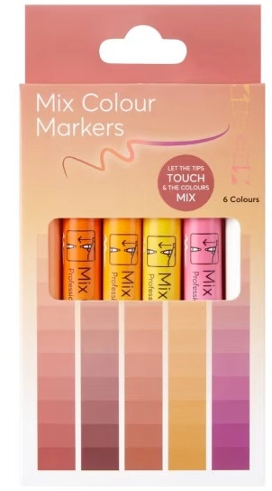 6 Pack Mix Colour Markers - Sunset