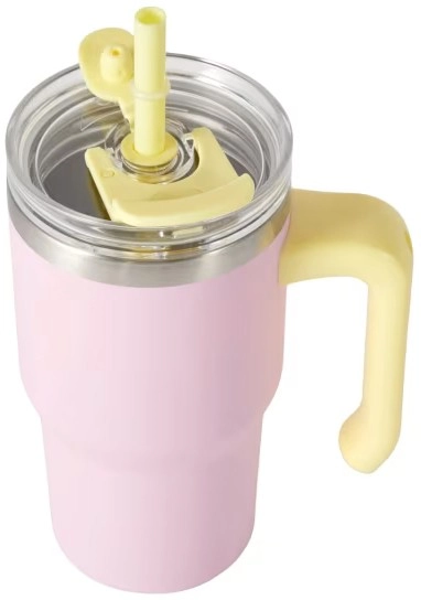 600ml Pink Tumbler with Handle