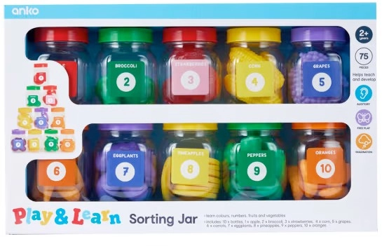 75 Piece Play and Learn Sorting Jar