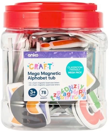 78 Piece Mega Magnetic Alphabet Tub