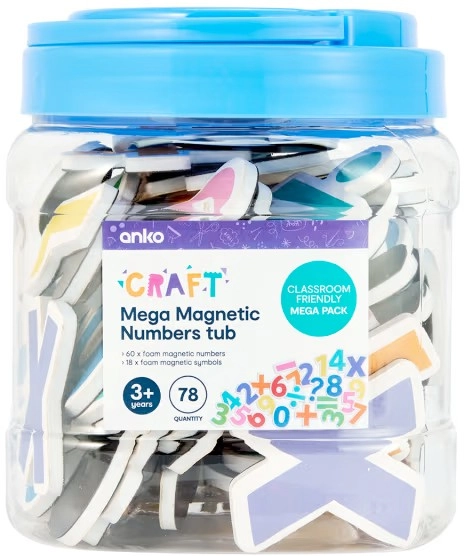 78 Piece Mega Magnetic Numbers Tub